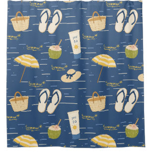 Rideaux De Douche Motif d'essentiels de plage d'été (3)
