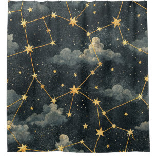Rideaux De Douche Motif d'étoile de constellation céleste (1)