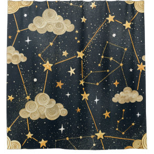 Rideaux De Douche Motif d'étoile de constellation céleste (2)