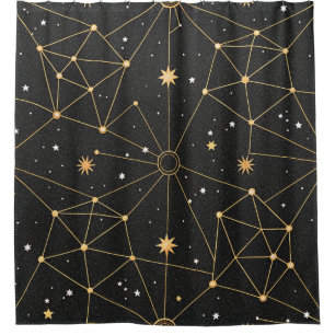 Rideaux De Douche Motif d'étoile de constellation céleste (3)
