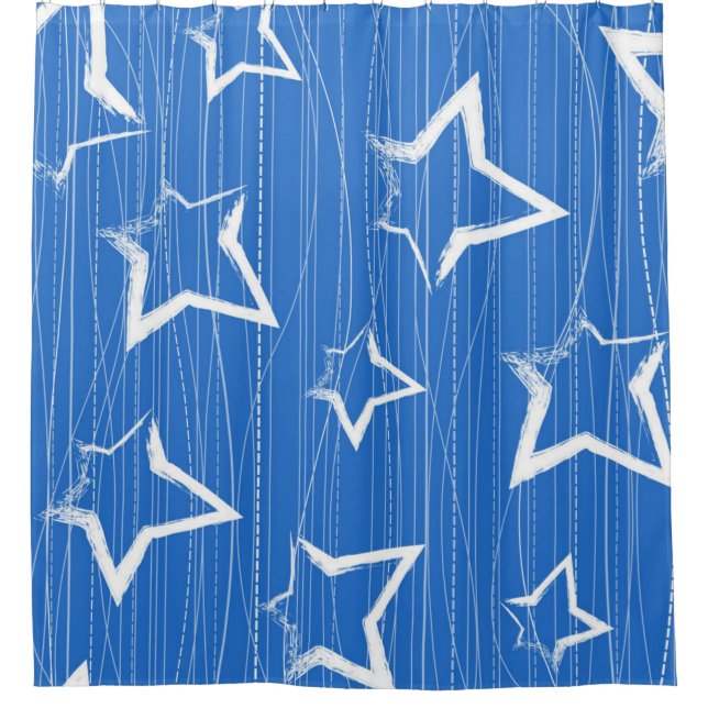 Rideaux De Douche Motif d'étoiles (Devant)