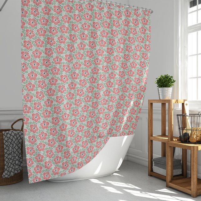 Rideaux De Douche Motif d'Hibiscus tropical (Créateur téléchargé)
