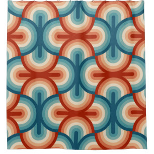 Rideaux De Douche Motif d'illustration de bandes arc-en-ciel