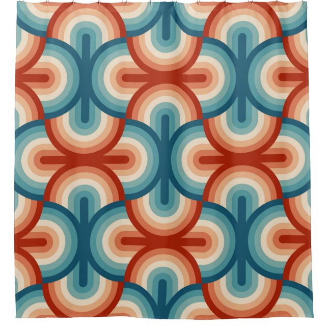 Rideaux De Douche Motif d'illustration de bandes arc-en-ciel (Devant)