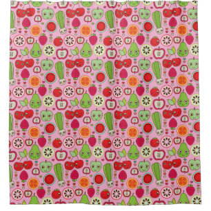 Rideaux De Douche motif d'illustration de cuisine de fruit