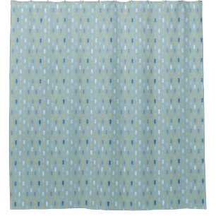 Rideaux De Douche Motif d'or minimaliste bleu doux
