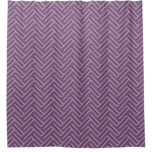 Rideaux De Douche Motif double tissage Mauve stripes (Devant)
