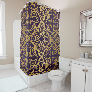 RIDEAUX DE DOUCHE MOTIF ÉLÉGANT DE L'OR NOIR ÉTONNANT