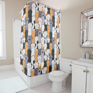 Rideaux De Douche Motif Empreintes de Chat
