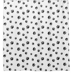 Rideaux De Douche Motif Empreintes de Patte Noires