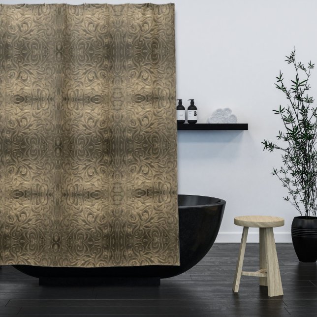 Rideaux De Douche Motif en cuir rustique brun de l'Ouest (Rustic brown western country leather pattern shower curtain)