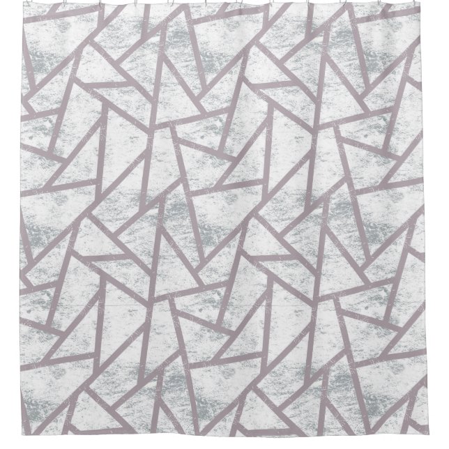 Rideaux De Douche Motif en mosaïque gris pâle (Devant)