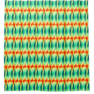 Rideaux De Douche Motif en mosaïque orange et Turquoise