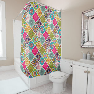 Rideaux De Douche motif ethnique marocain de mandala