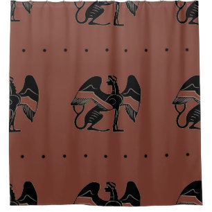 Rideaux De Douche Motif ethnique sans couture avec fantastique sphi