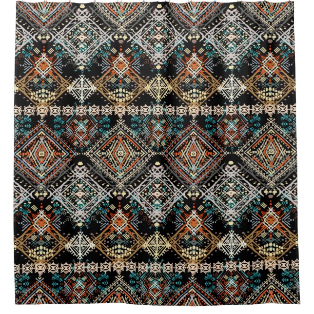 Rideaux De Douche Motif ethnique sans couture. L'ornement ethnique.  (Devant)