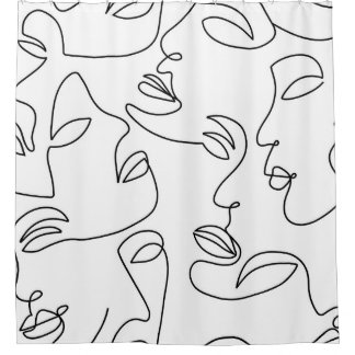 Rideaux De Douche Motif face Abstrait d'une ligne