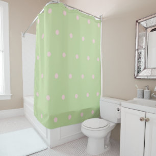 Rideaux De Douche Motif fantaisiste à pois pastel vert rose
