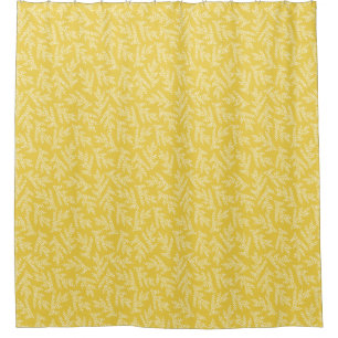 Rideaux De Douche Motif Feuille moderne de moutarde jaune