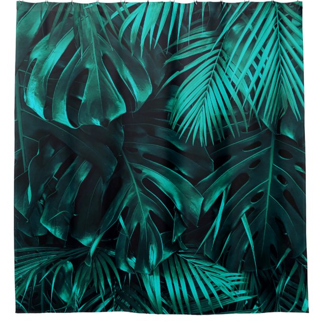 Rideaux De Douche Motif feuille tropical (Devant)