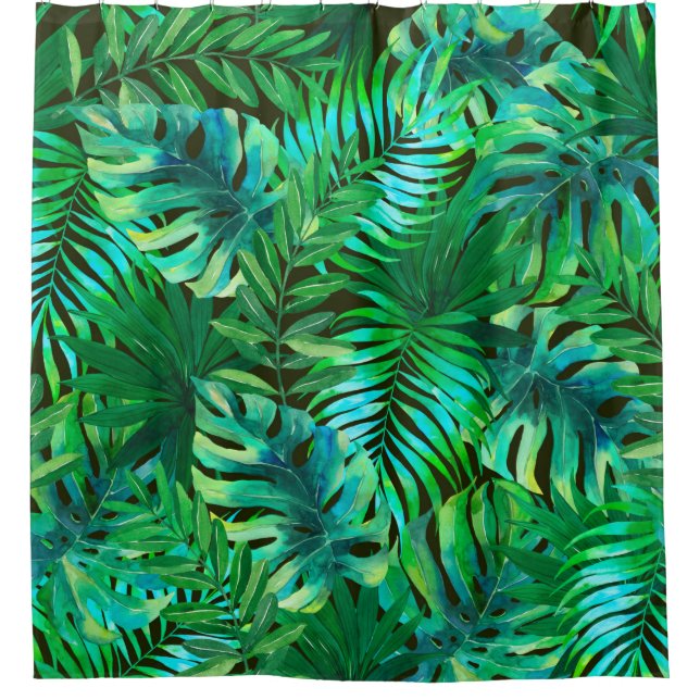 Rideaux De Douche Motif feuille tropical (Devant)