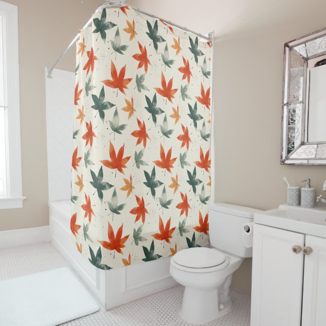 Rideaux De Douche Motif Feuilles d'automne (En situation)