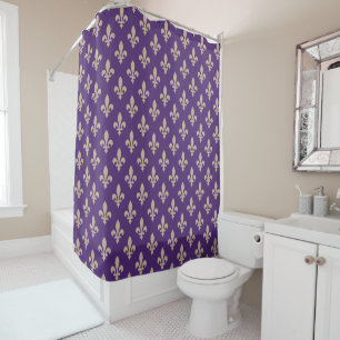 Rideaux De Douche Motif Fleur de Lis, Crème Royale Française sur Vio