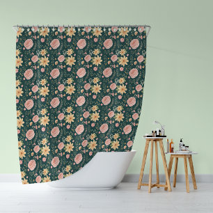 Rideaux De Douche Motif Fleur sauvage Rose Vintage écologique