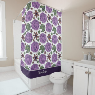 Rideaux De Douche Motif fleuri fleuri sans couture personnalisée