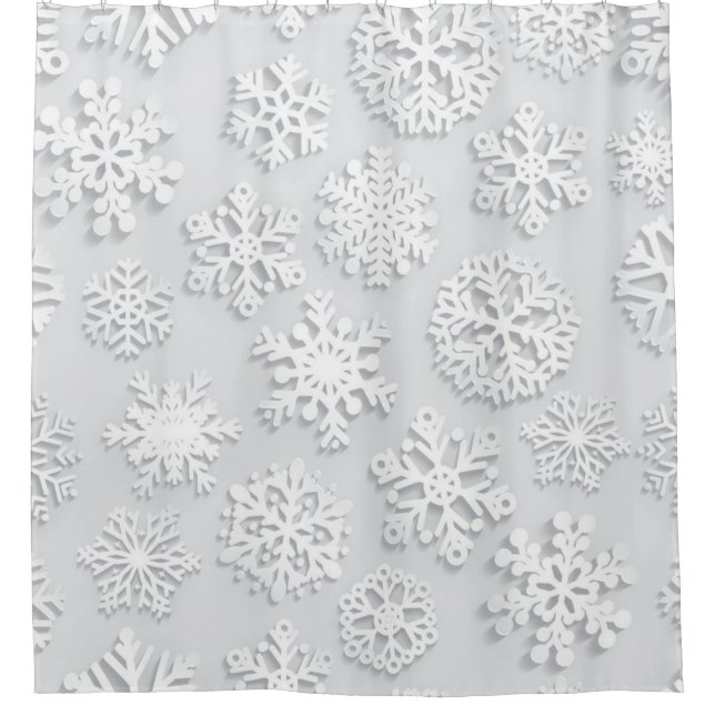 Rideaux De Douche Motif flocon de neige	 (Devant)