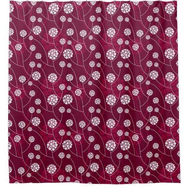 Rideaux De Douche Motif floral abstrait (Devant)