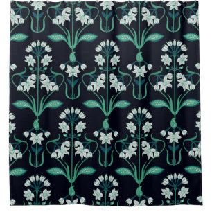 Rideaux De Douche motif floral art nouveau abstrait
