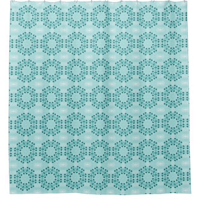 Rideaux De Douche Motif floral, bleu Turquoise (Devant)