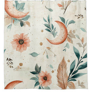Rideaux De Douche Motif floral céleste (4)