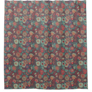 Rideaux De Douche Motif floral coloré dans le style de bande