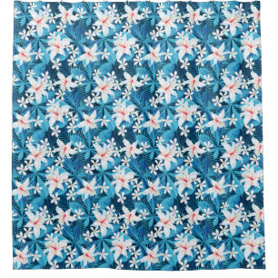 Rideaux De Douche Motif floral de ketmie tropicale