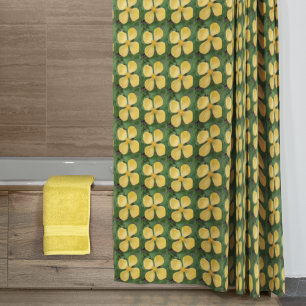 Rideaux De Douche Motif floral de pavot célidoine jaune