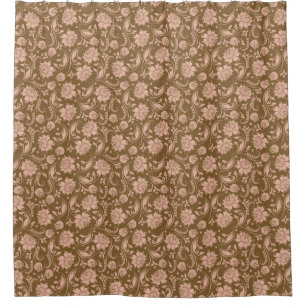 Rideaux De Douche Motif floral de rose et de brun