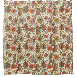 Rideaux De Douche Motif floral d'été fait de feuille