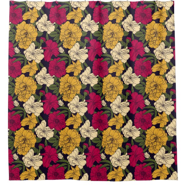 Rideaux De Douche Motif floral élégant (Devant)