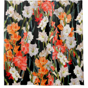 Rideaux De Douche Motif floral incomparable. Ladiolus multicolore su