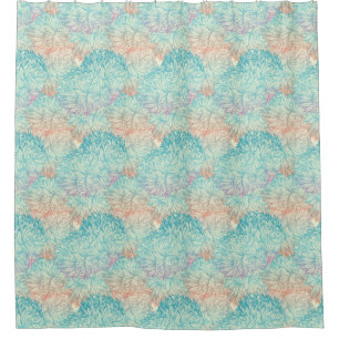 Rideaux De Douche Motif floral multicolore de griffonnage