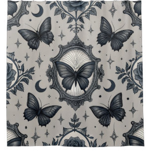 Rideaux De Douche Motif floral papillon gothique (2)