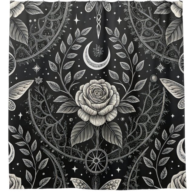 Rideaux De Douche Motif floral papillon gothique (4) (Devant)