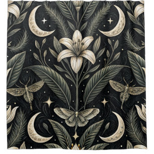 Rideaux De Douche Motif floral papillon gothique (5)