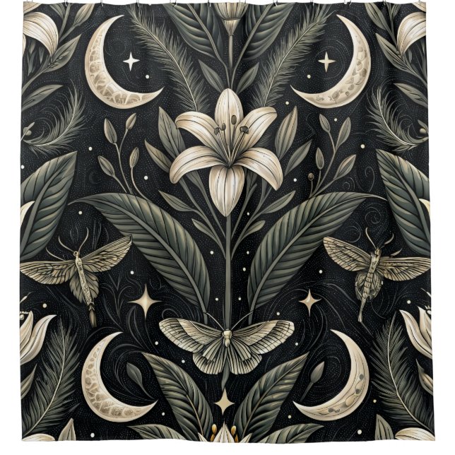 Rideaux De Douche Motif floral papillon gothique (5) (Devant)
