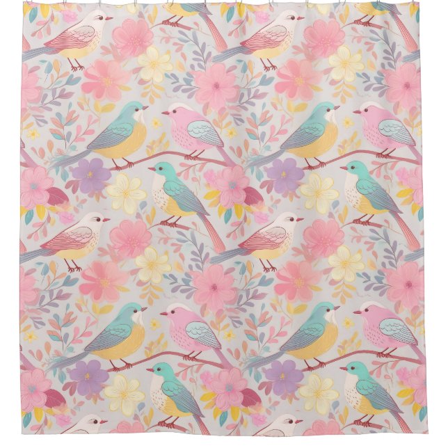Rideaux De Douche Motif floral Pastel ressort 02 (Devant)