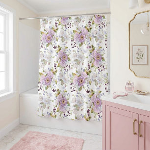 Rideaux De Douche Motif floral personnalisé de fleurs sauvages botan