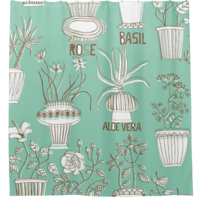 Rideaux De Douche Motif fluide floral (Devant)