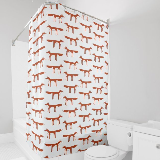 Rideaux De Douche Motif Fox (Red fox pattern shower curtain)